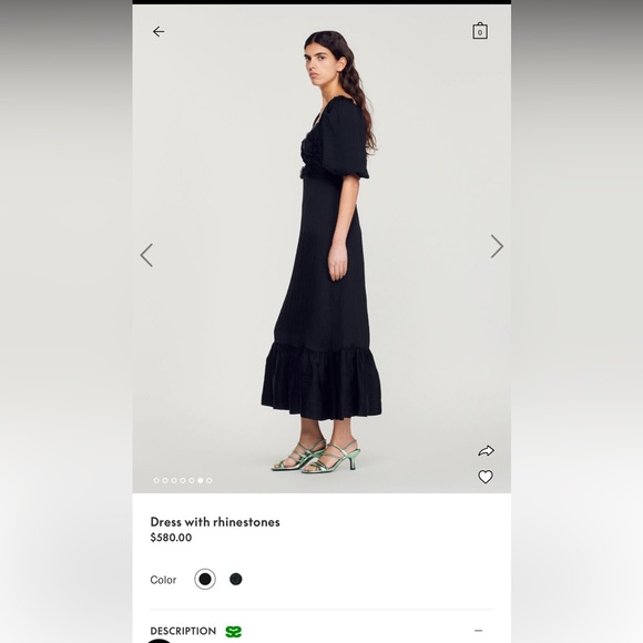 Sandro rhinestone dress, size 34 EU, size 2US,  with tags - Picture 5 of 5